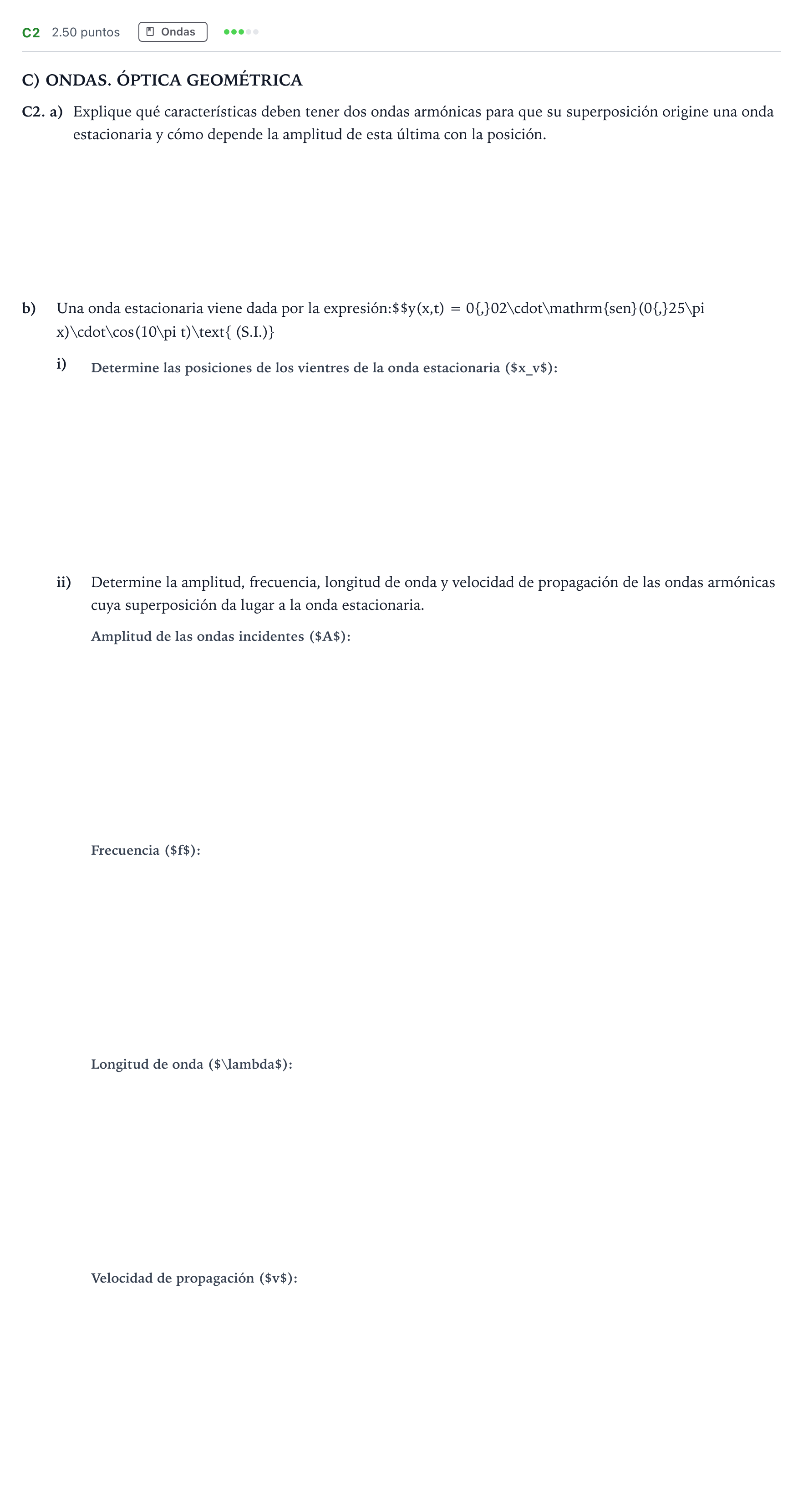 Enunciado: Ejercicio C2 · Física PAU Andalucía Extraordinaria Suplente 2022
