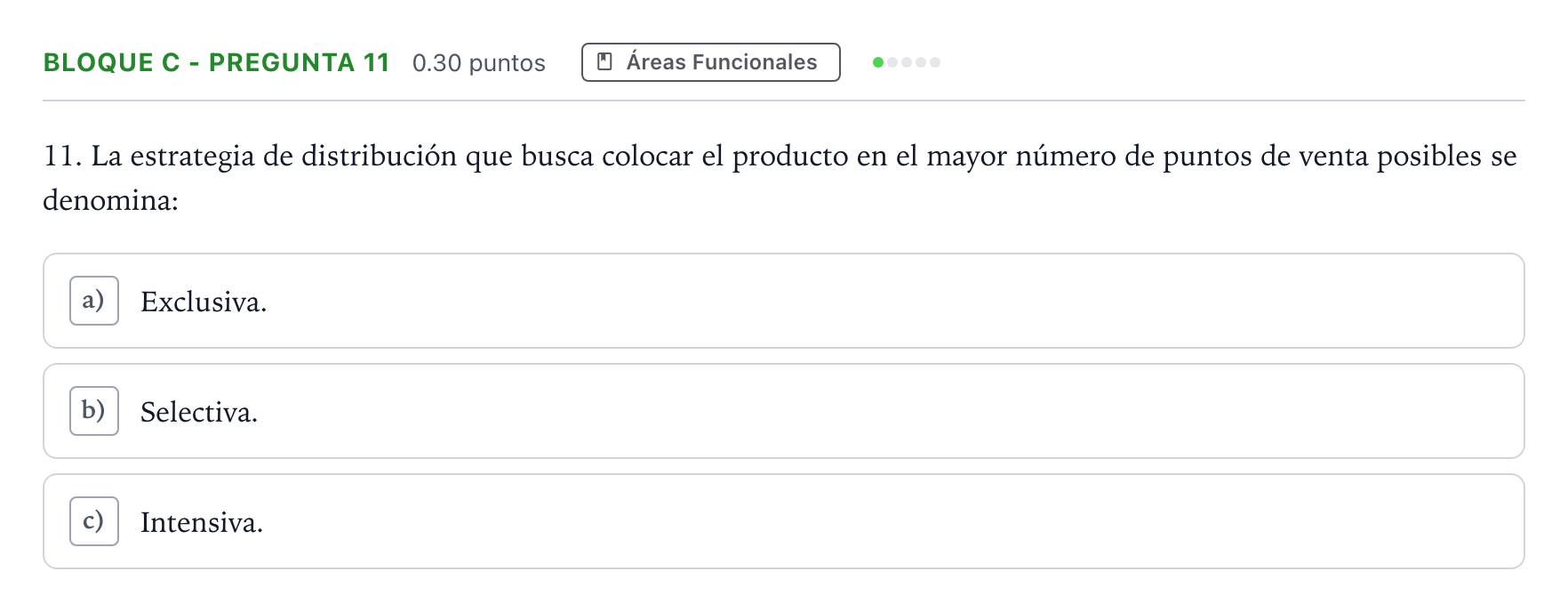 Enunciado: Bloque C - Pregunta 11 · Economía de la Empresa PAU Andalucía Ordinaria Titular 2022