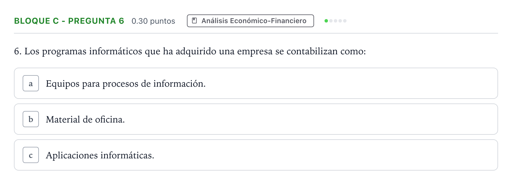 Enunciado: Bloque C - Pregunta 6 · Economía de la Empresa PAU Andalucía Ordinaria Titular 2022