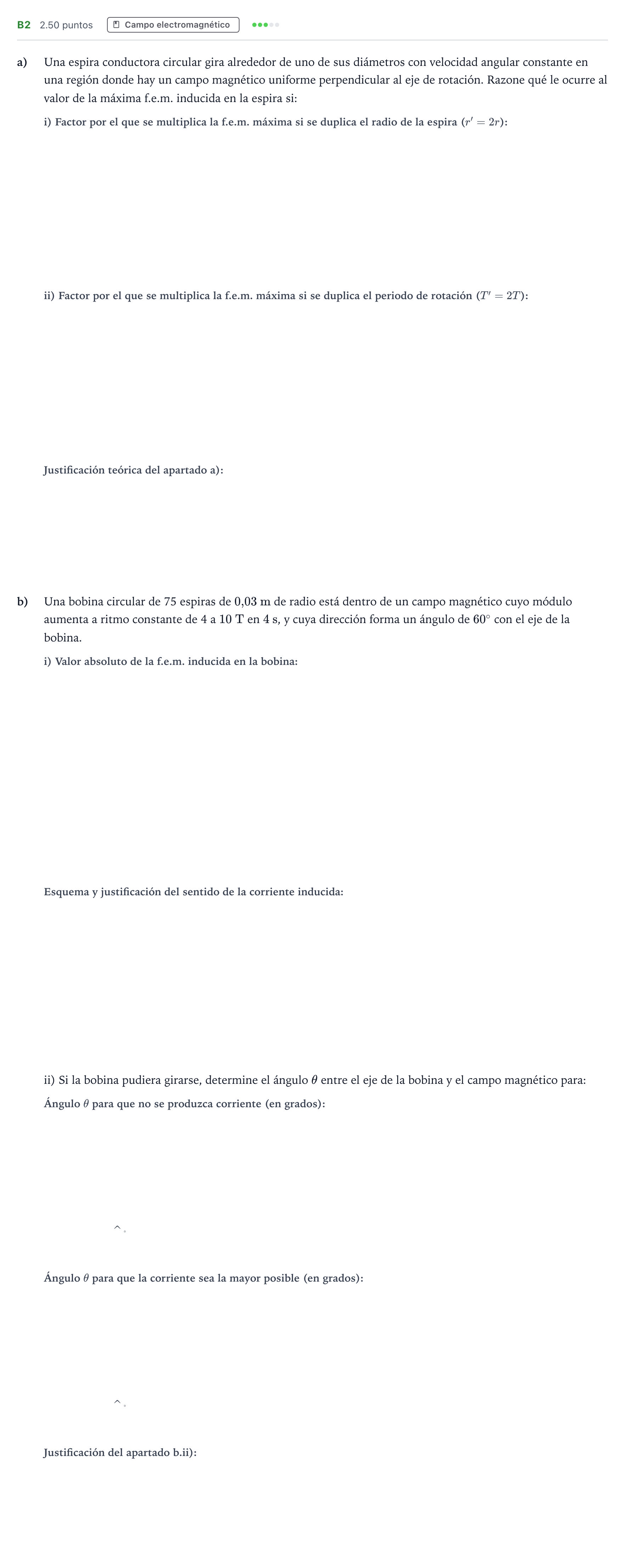 Enunciado: Ejercicio B2 · Física PAU Andalucía Extraordinaria Titular 2022