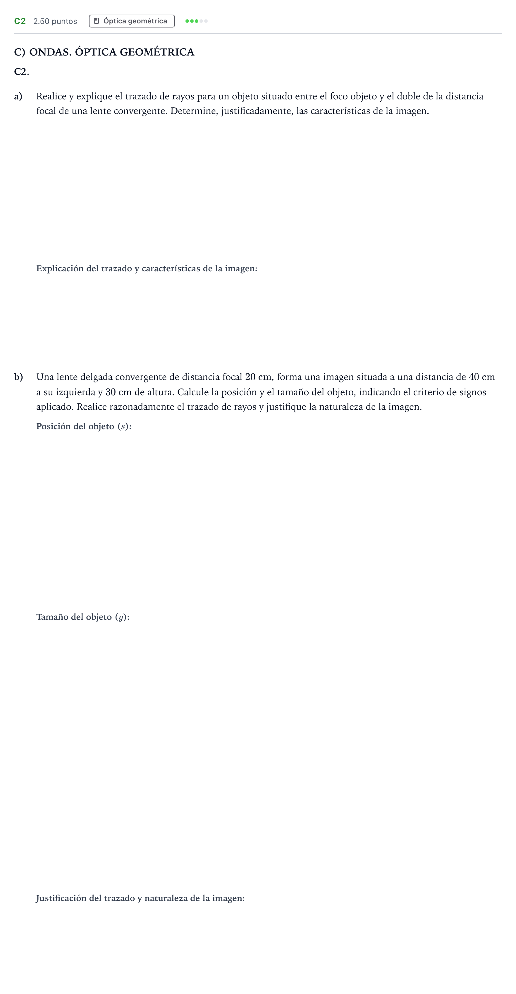 Enunciado: Ejercicio C2 · Física PAU Andalucía Extraordinaria Titular 2022