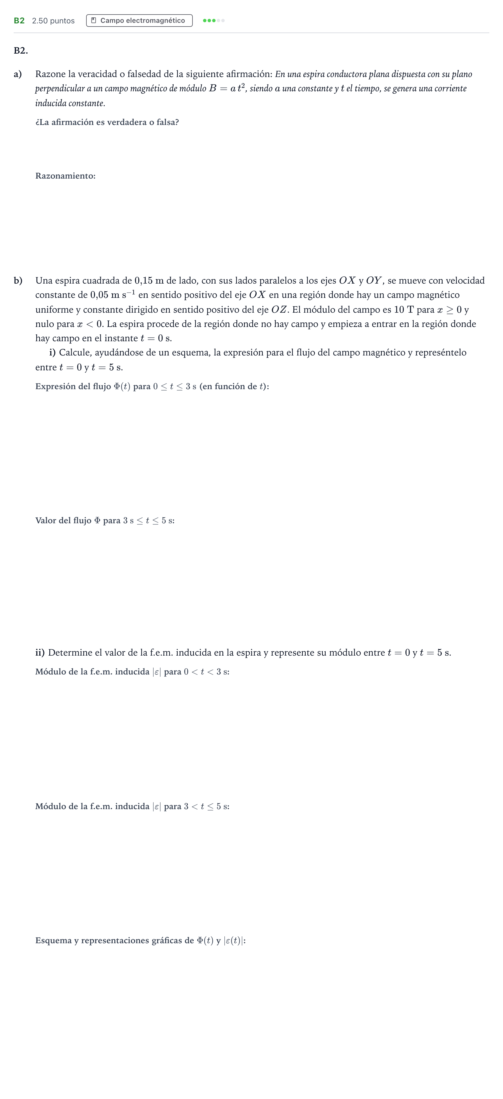 Enunciado: Ejercicio B2 · Física PAU Andalucía Ordinaria Reserva 2022