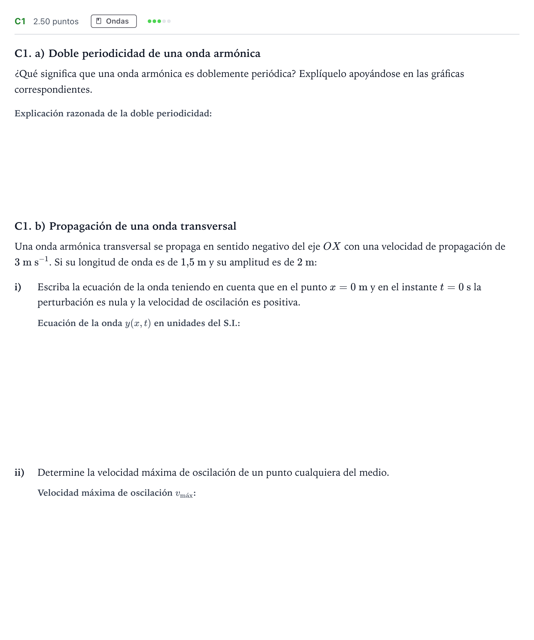 Enunciado: Ejercicio C1 · Física PAU Andalucía Ordinaria Titular 2022