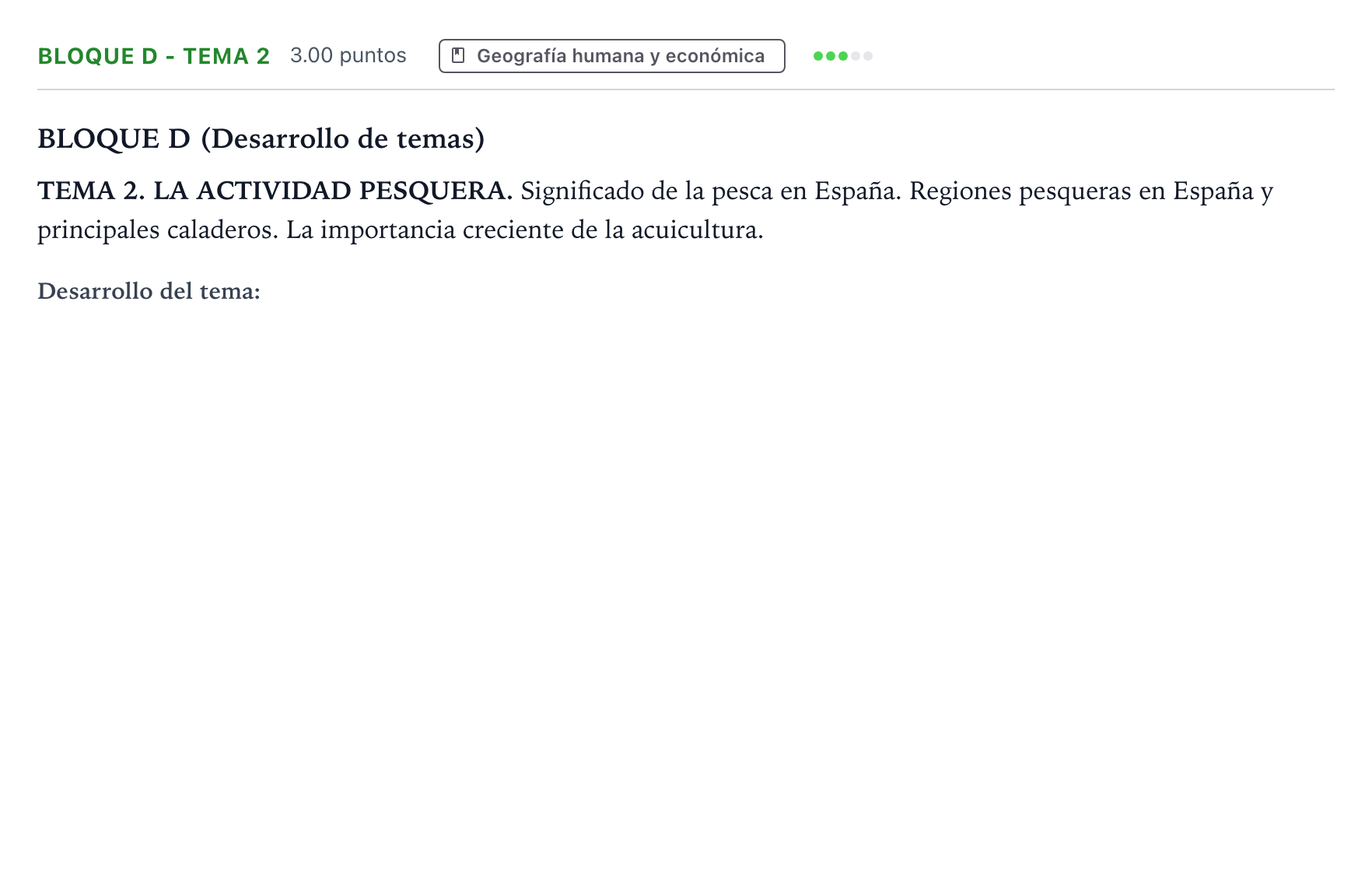 Enunciado: Bloque D - Tema 2 · Geografía PAU Andalucía Extraordinaria Reserva 2022