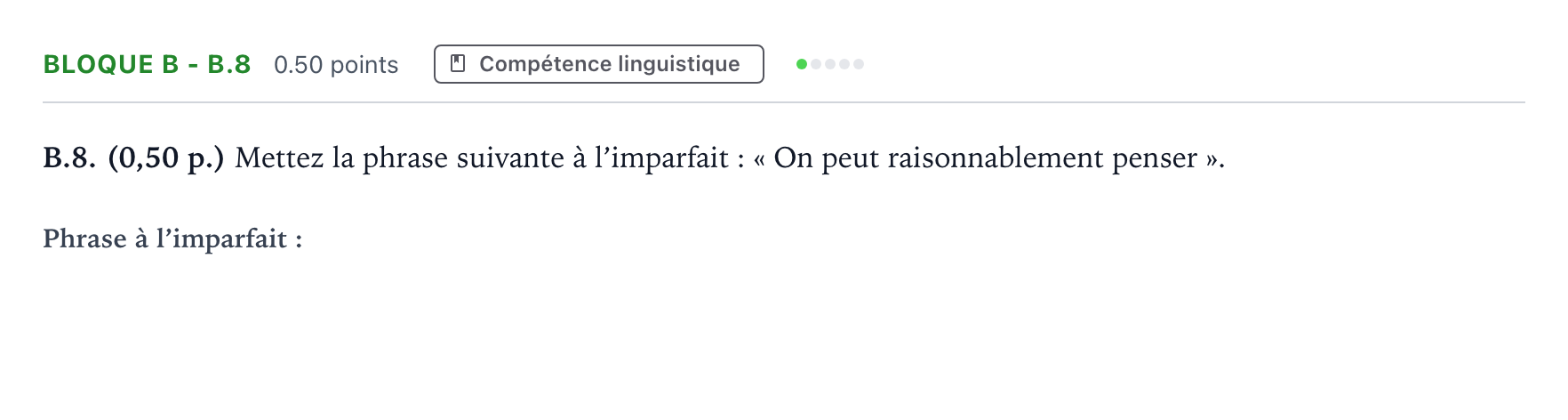 Enunciado: Bloque B - B.8 · Francés PAU Andalucía Ordinaria Reserva 2022