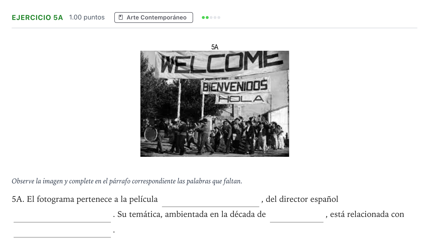 Enunciado: Ejercicio 5A · Fundamentos Artísticos PAU Andalucía Ordinaria Titular 2022