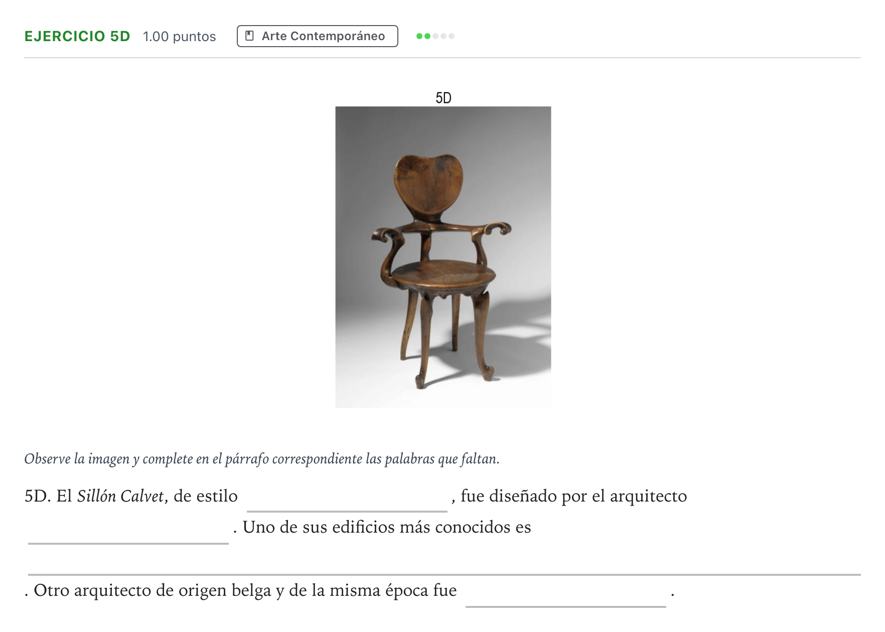Enunciado: Ejercicio 5D · Fundamentos Artísticos PAU Andalucía Ordinaria Titular 2022