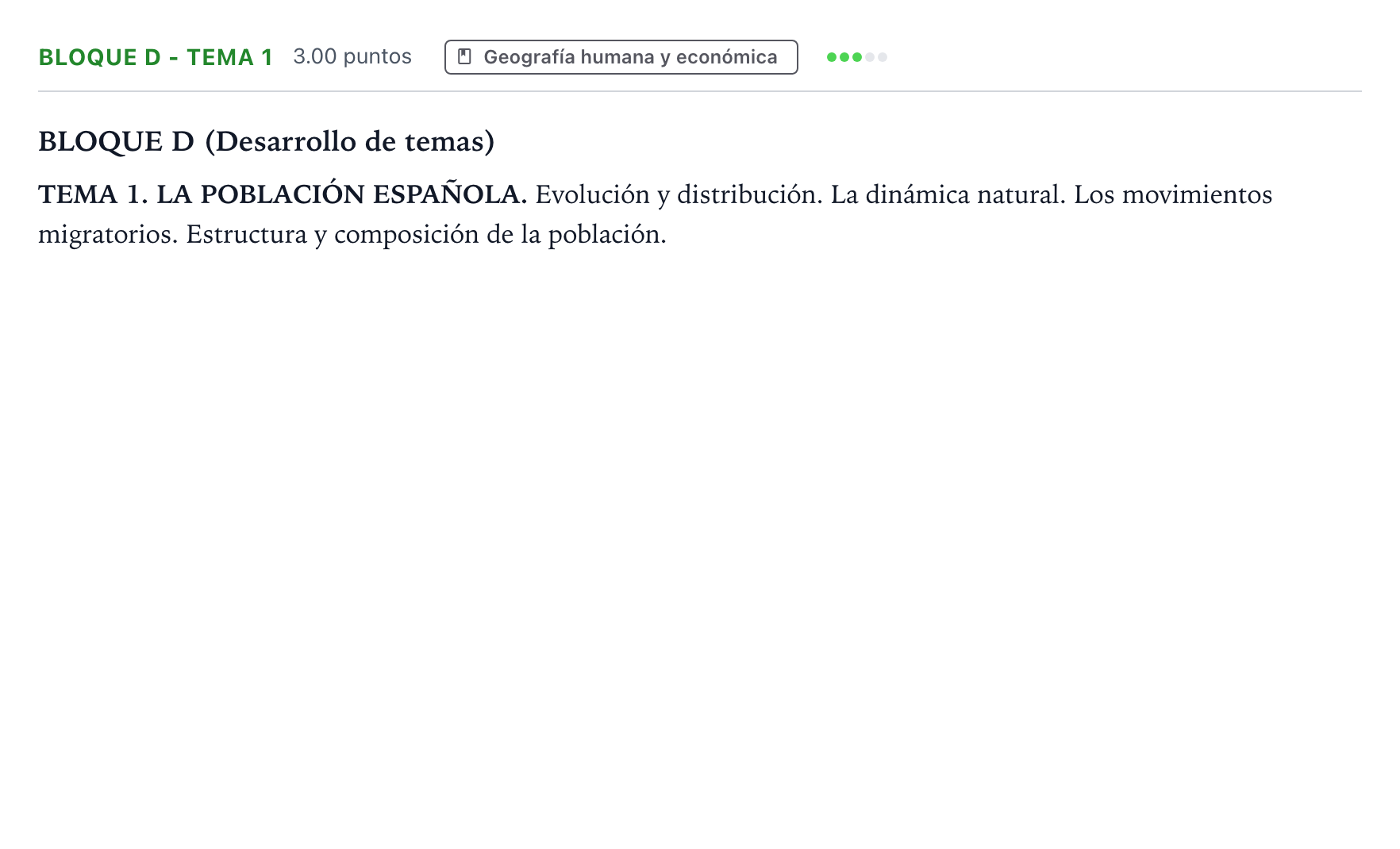 Enunciado: Bloque D - Tema 1 · Geografía PAU Andalucía Extraordinaria Suplente 2022