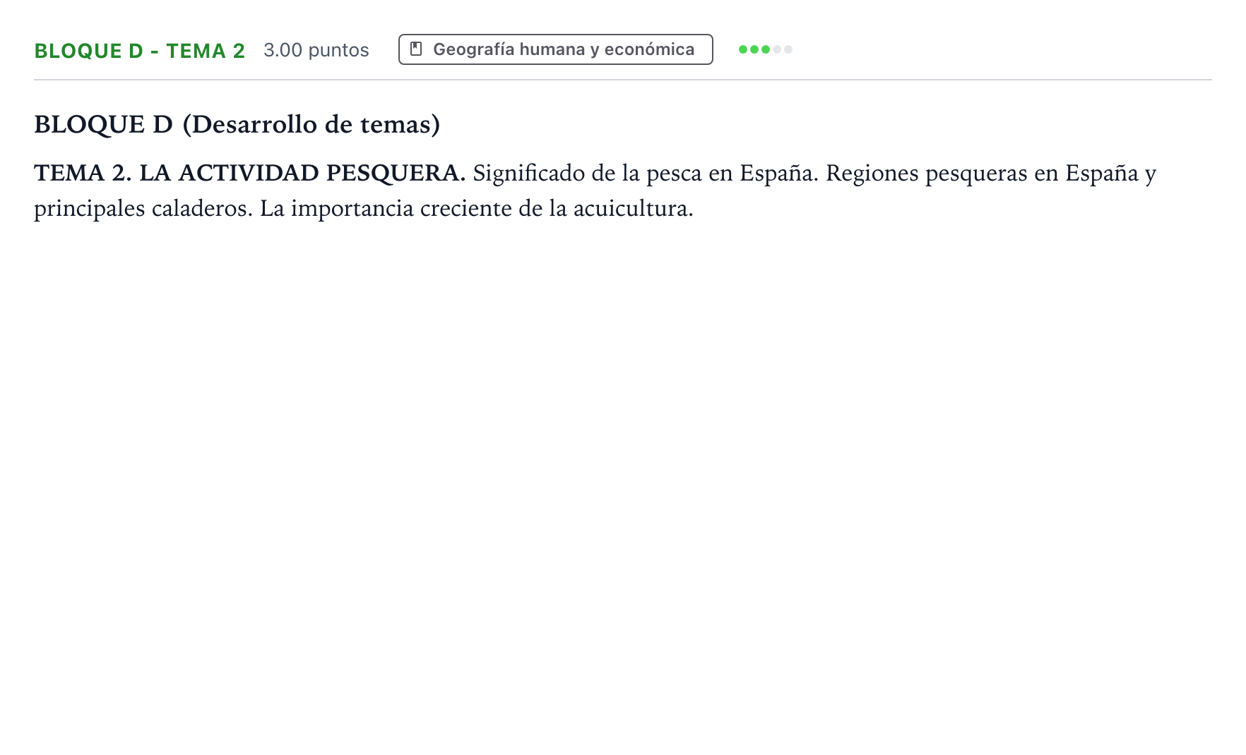 Enunciado: Bloque D - Tema 2 · Geografía PAU Andalucía Extraordinaria Suplente 2022