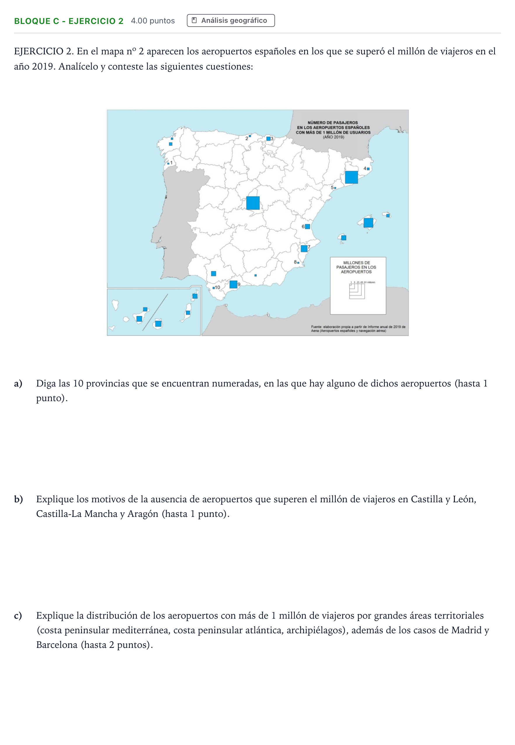 Enunciado: Bloque C - Ejercicio 2 · Geografía PAU Andalucía Extraordinaria Titular 2022
