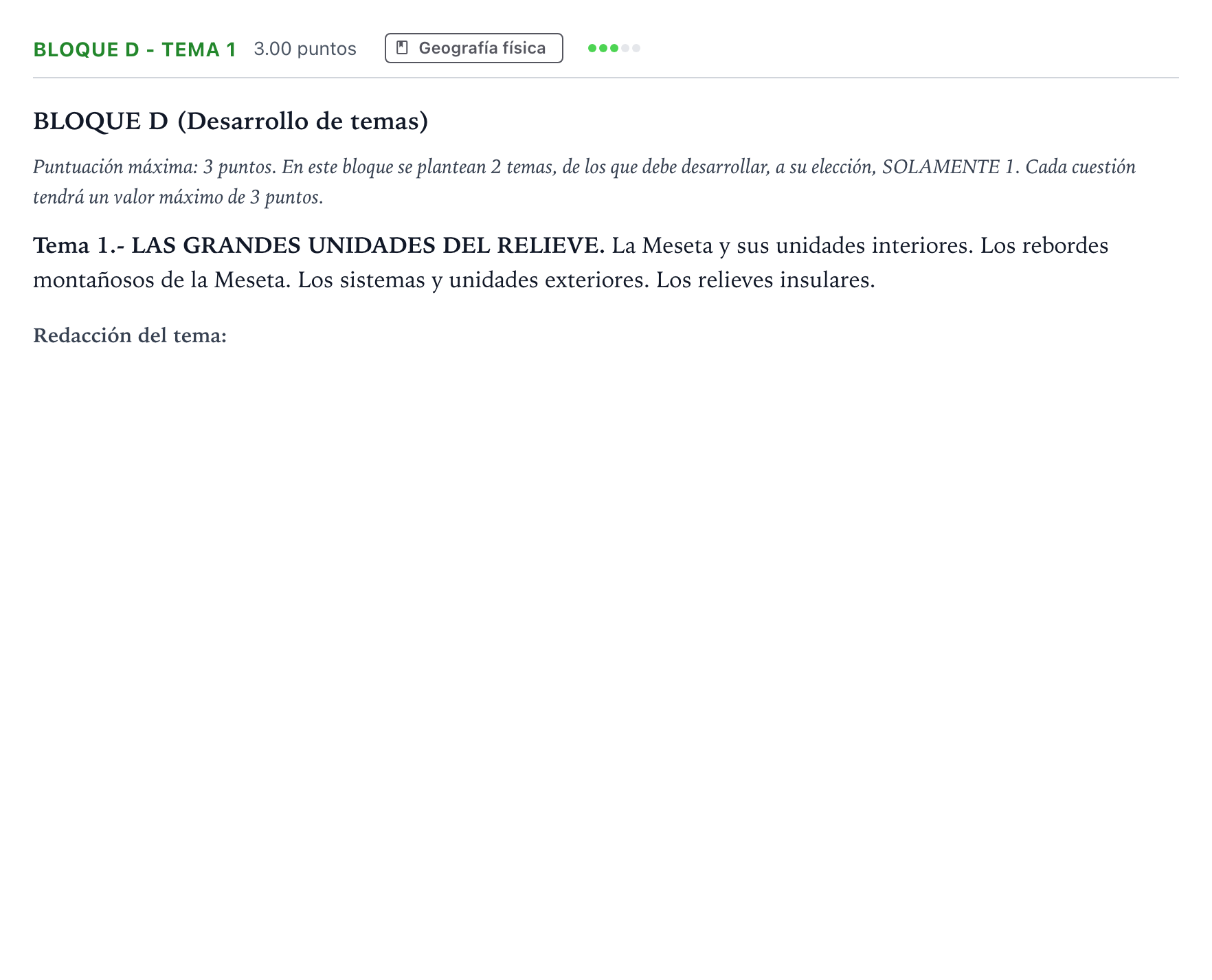 Enunciado: Bloque D - Tema 1 · Geografía PAU Andalucía Extraordinaria Titular 2022