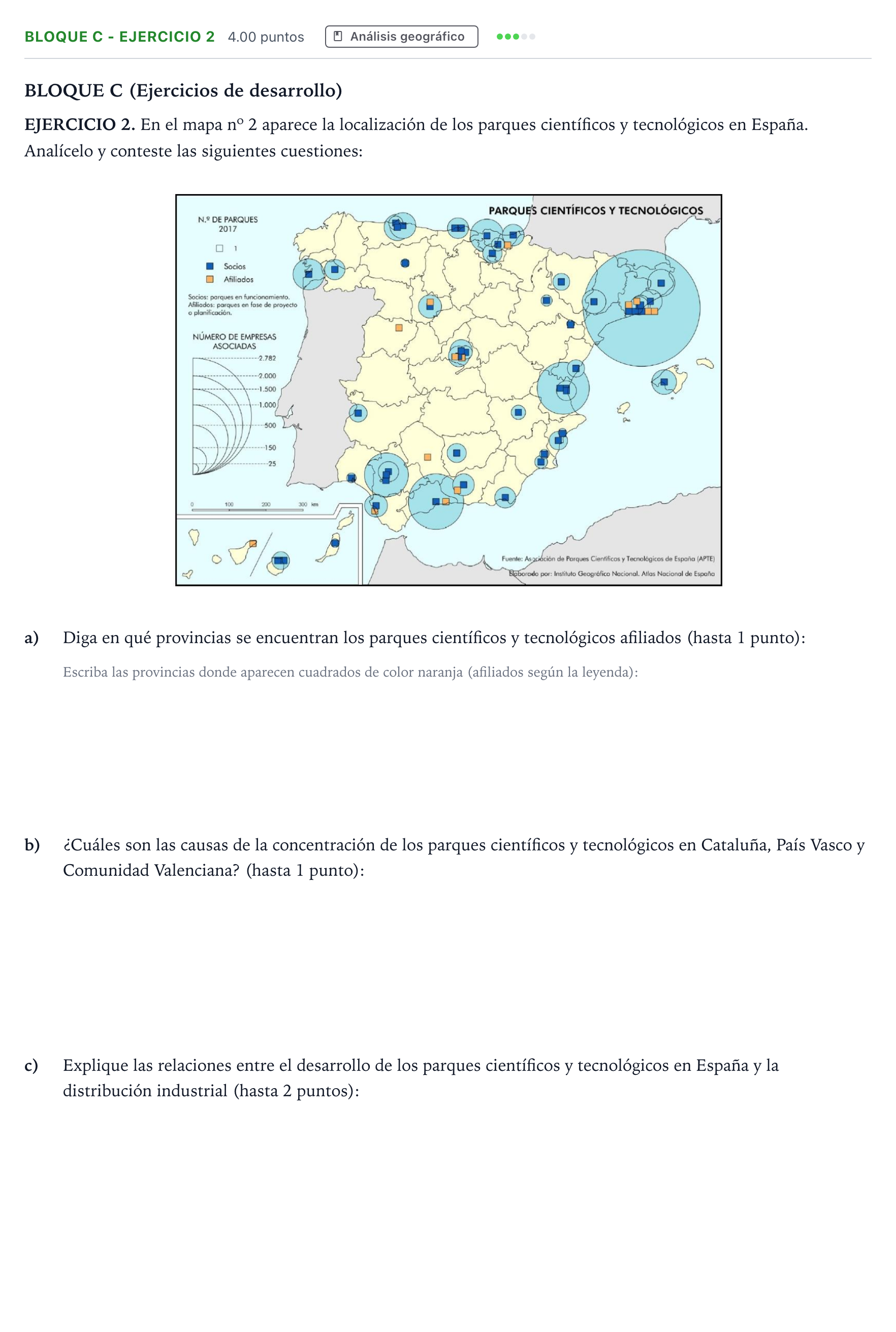 Enunciado: Bloque C - Ejercicio 2 · Geografía PAU Andalucía Ordinaria Reserva 2022