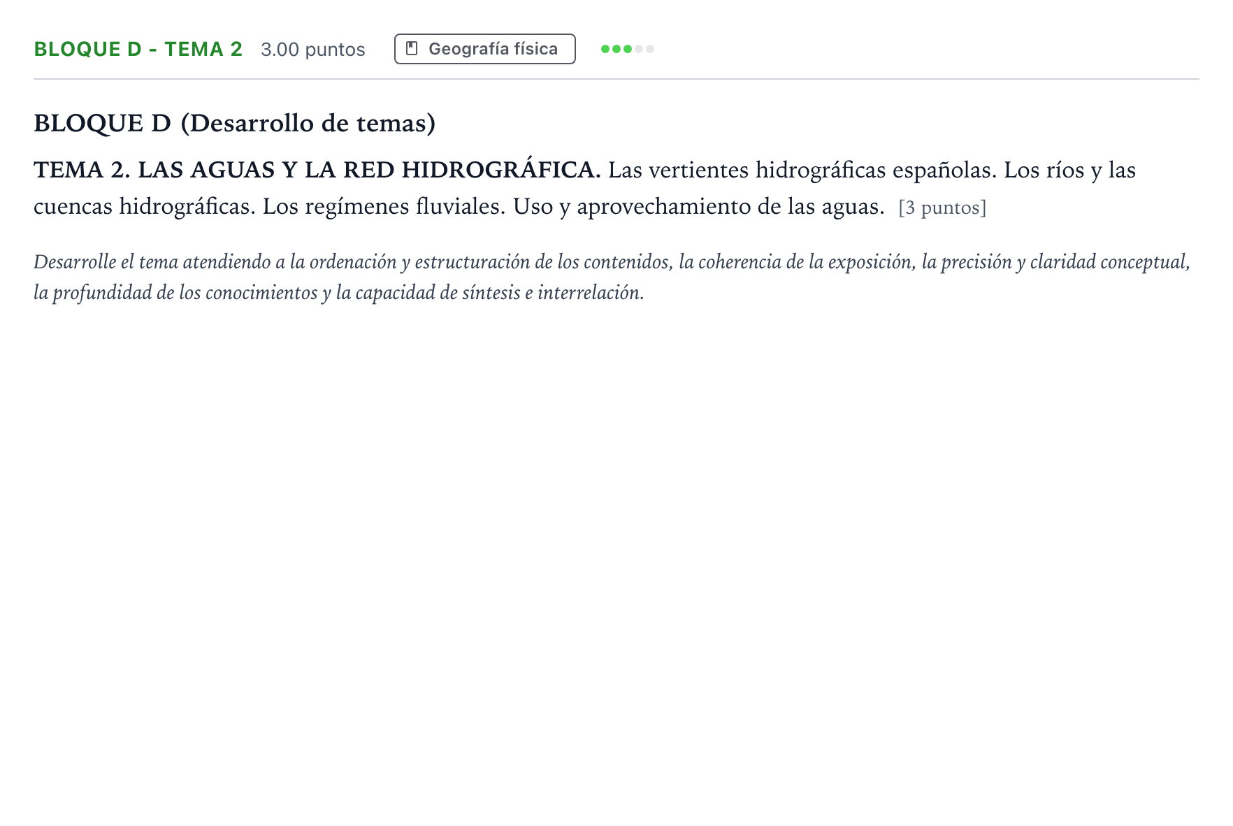 Enunciado: Bloque D - Tema 2 · Geografía PAU Andalucía Ordinaria Reserva 2022