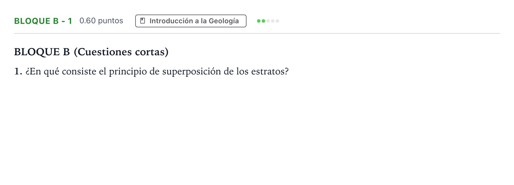Enunciado: Bloque B - 1 · Geología PAU Andalucía Extraordinaria Reserva 2022