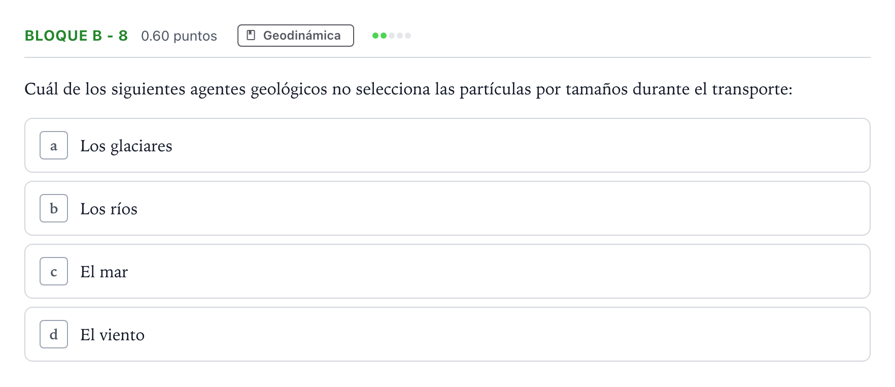 Enunciado: Bloque B - 8 · Geología PAU Andalucía Extraordinaria Reserva 2022