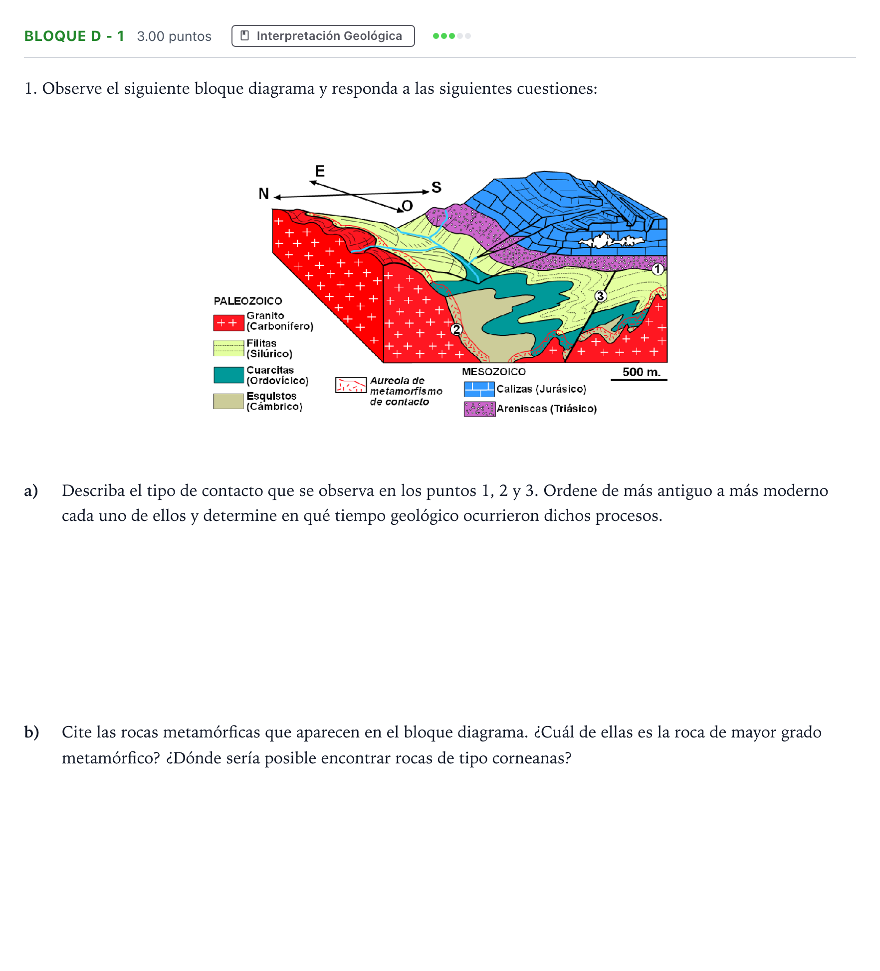 Enunciado: Bloque D - 1 · Geología PAU Andalucía Extraordinaria Reserva 2022