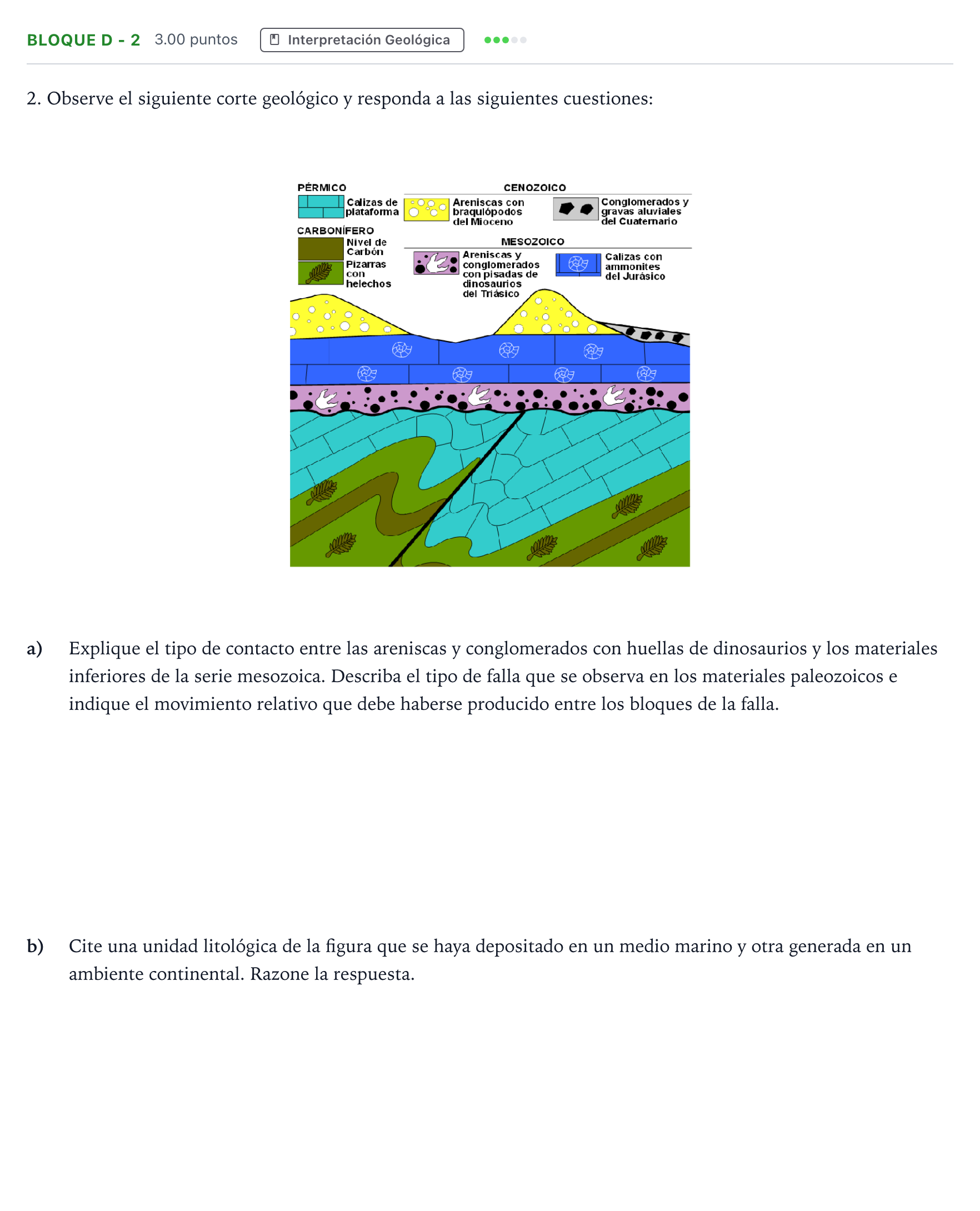 Enunciado: Bloque D - 2 · Geología PAU Andalucía Extraordinaria Reserva 2022