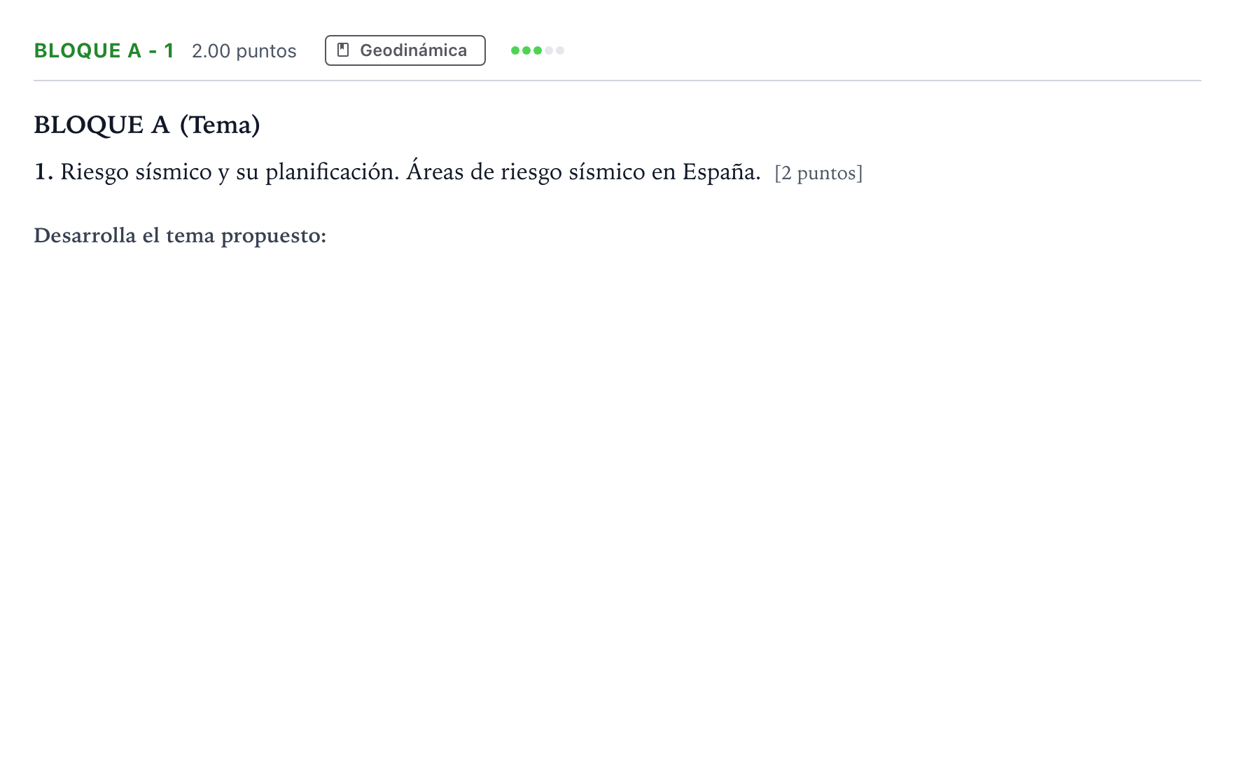 Enunciado: Bloque A - 1 · Geología PAU Andalucía Extraordinaria Suplente 2022