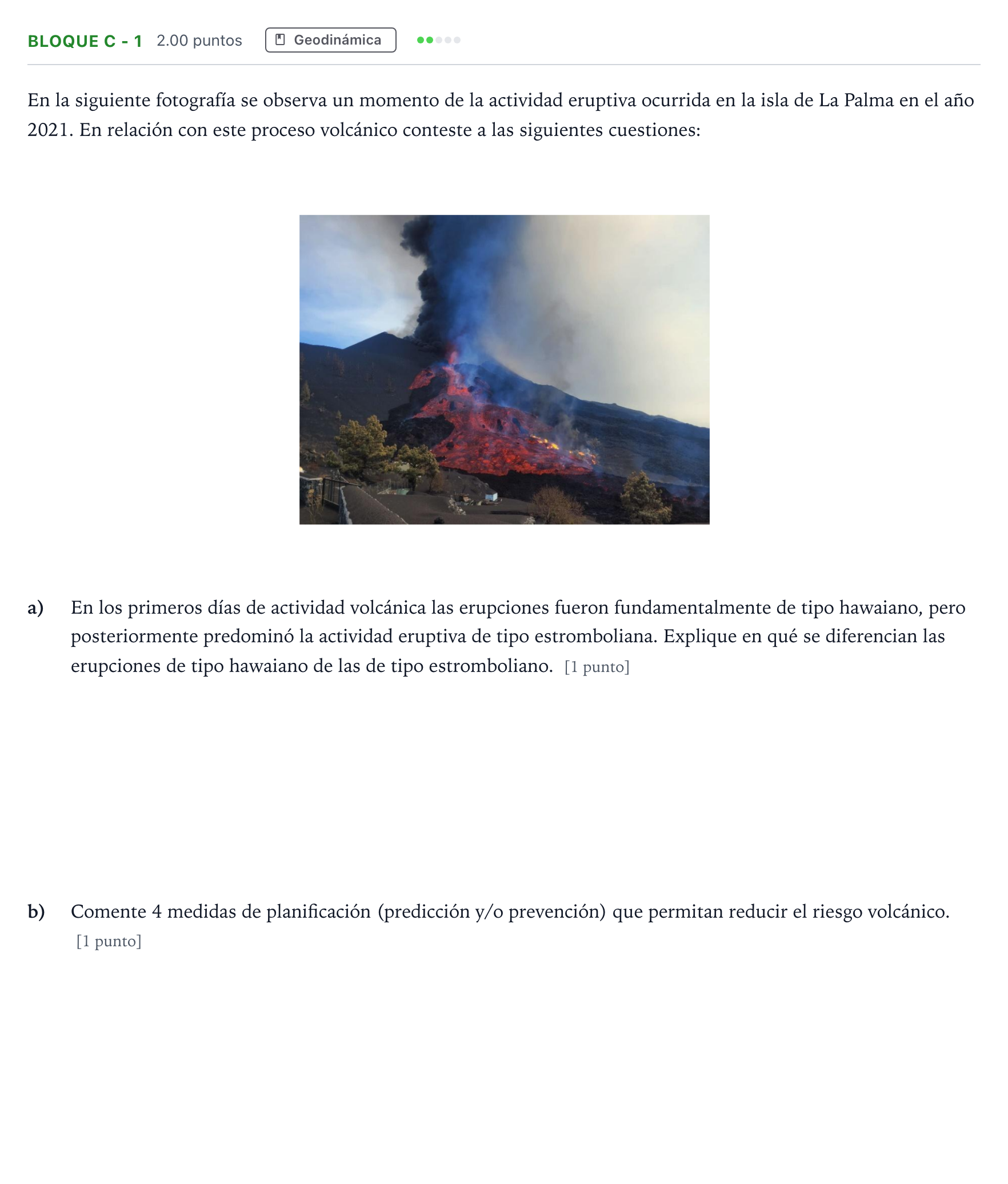 Enunciado: Bloque C - 1 · Geología PAU Andalucía Extraordinaria Suplente 2022