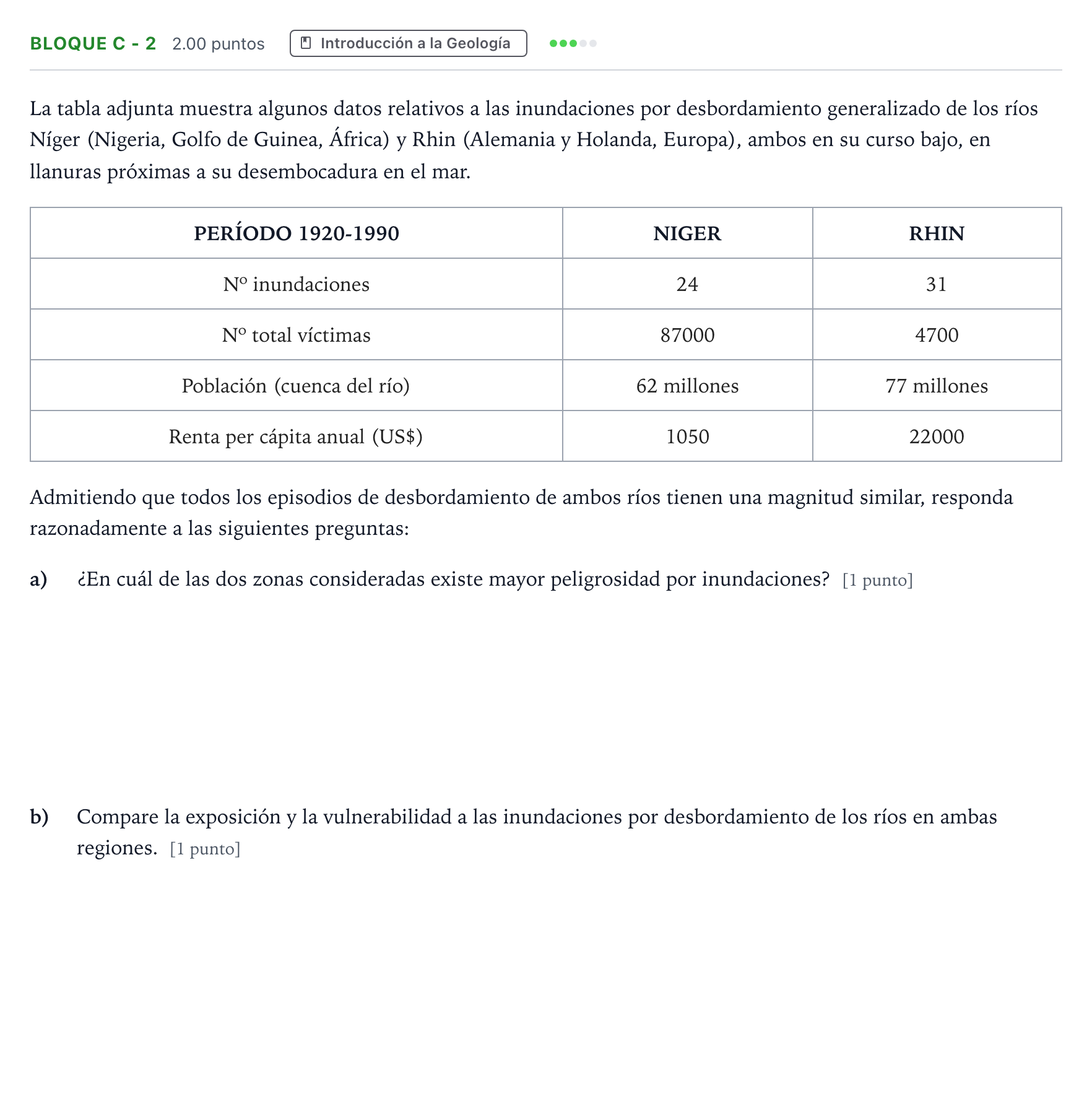 Enunciado: Bloque C - 2 · Geología PAU Andalucía Extraordinaria Suplente 2022
