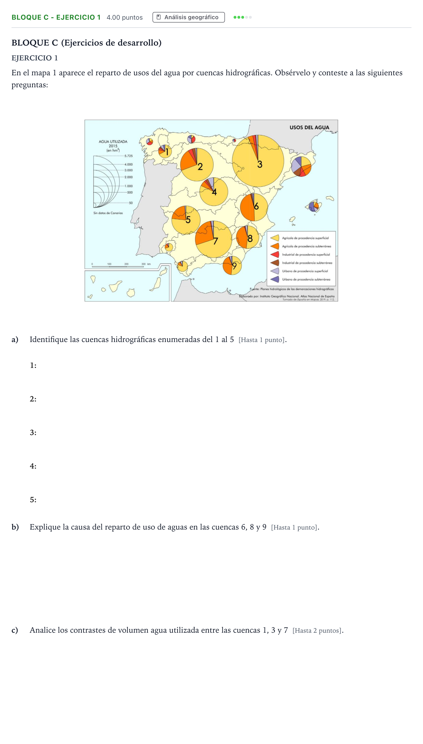 Enunciado: Bloque C - Ejercicio 1 · Geografía PAU Andalucía Ordinaria Titular 2022