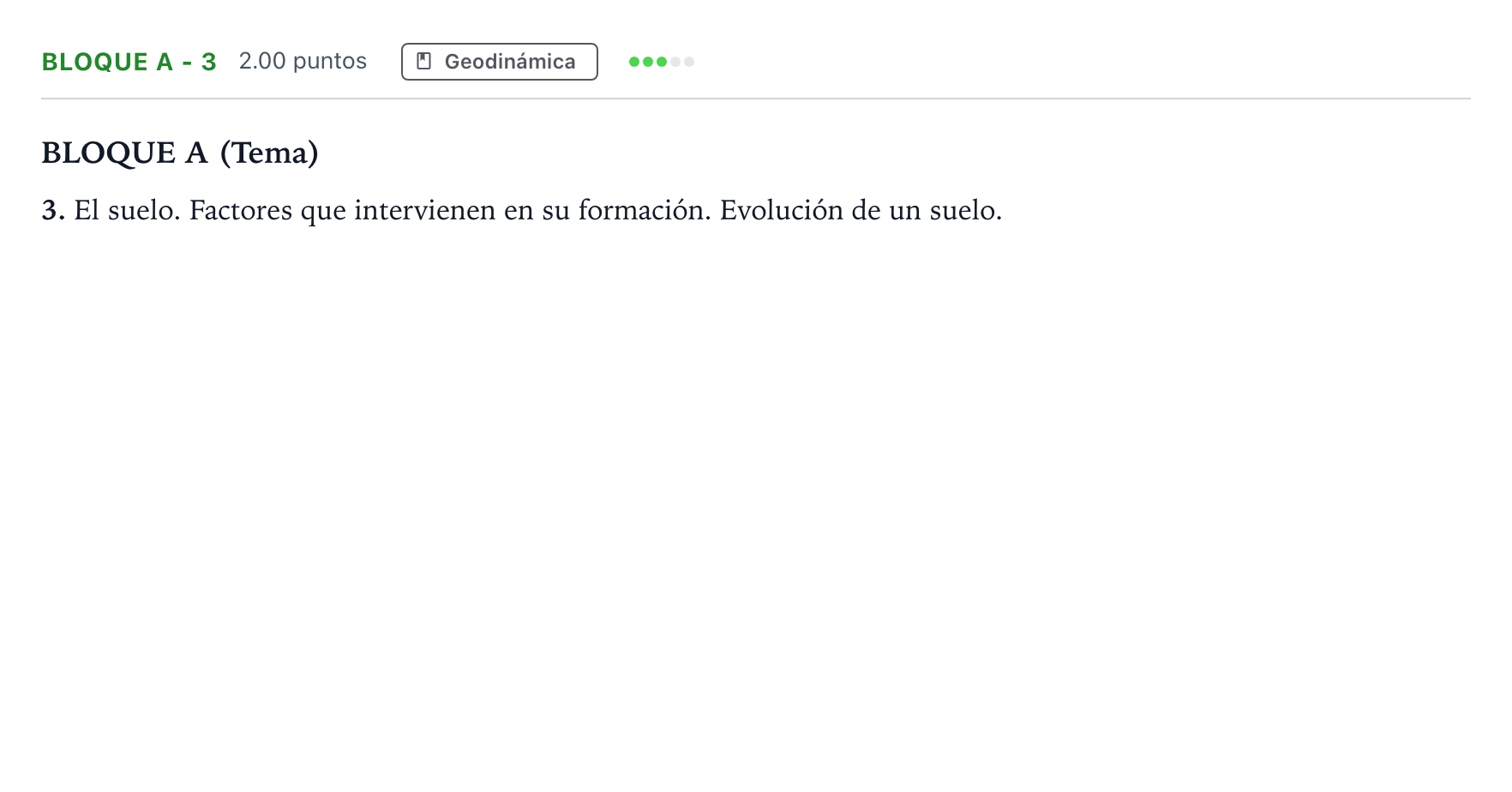 Enunciado: Bloque A - 3 · Geología PAU Andalucía Extraordinaria Titular 2022