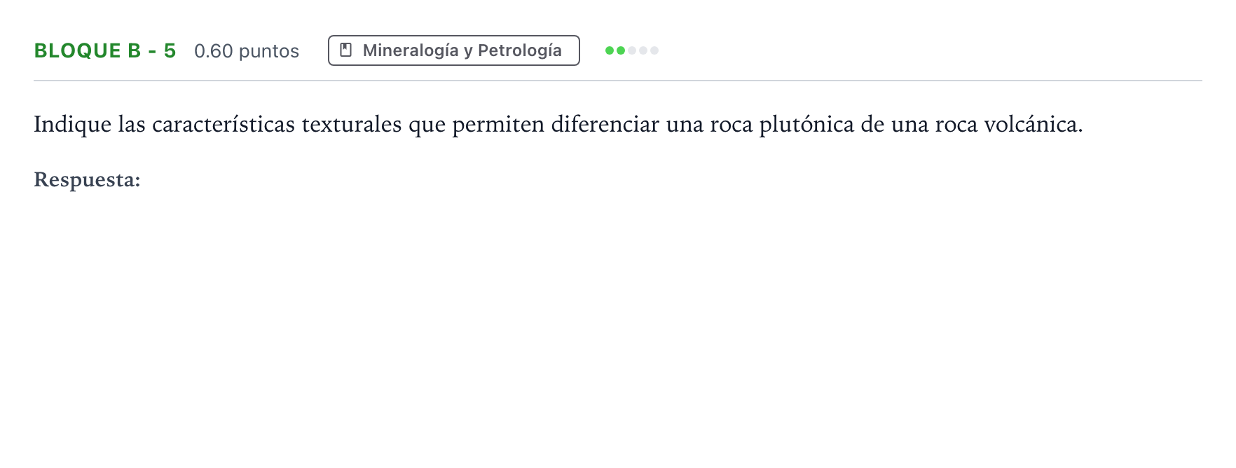 Enunciado: Bloque B - 5 · Geología PAU Andalucía Ordinaria Reserva 2022