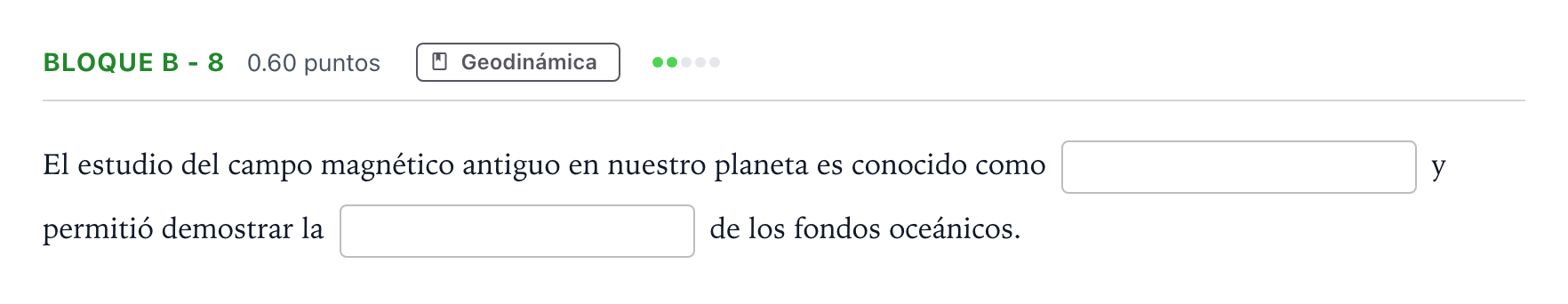 Enunciado: Bloque B - 8 · Geología PAU Andalucía Ordinaria Reserva 2022