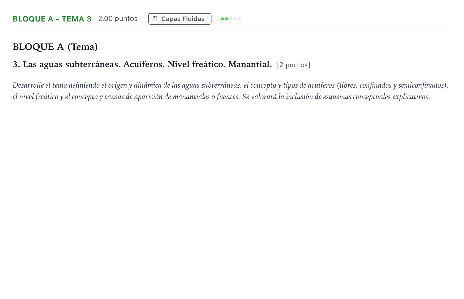 Enunciado: Bloque A - Tema 3 · Geología PAU Andalucía Ordinaria Suplente 2022