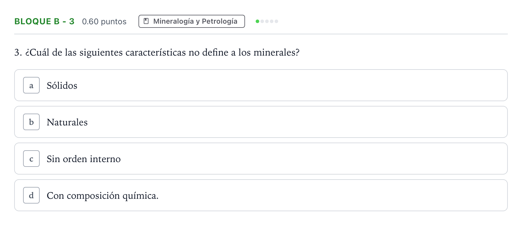 Enunciado: Bloque B - 3 · Geología PAU Andalucía Ordinaria Suplente 2022