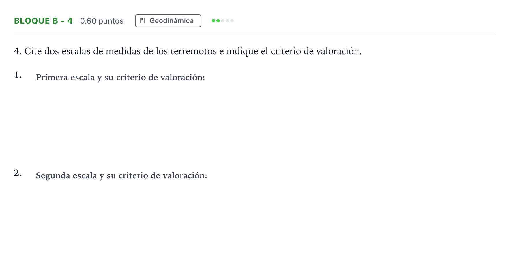 Enunciado: Bloque B - 4 · Geología PAU Andalucía Ordinaria Suplente 2022