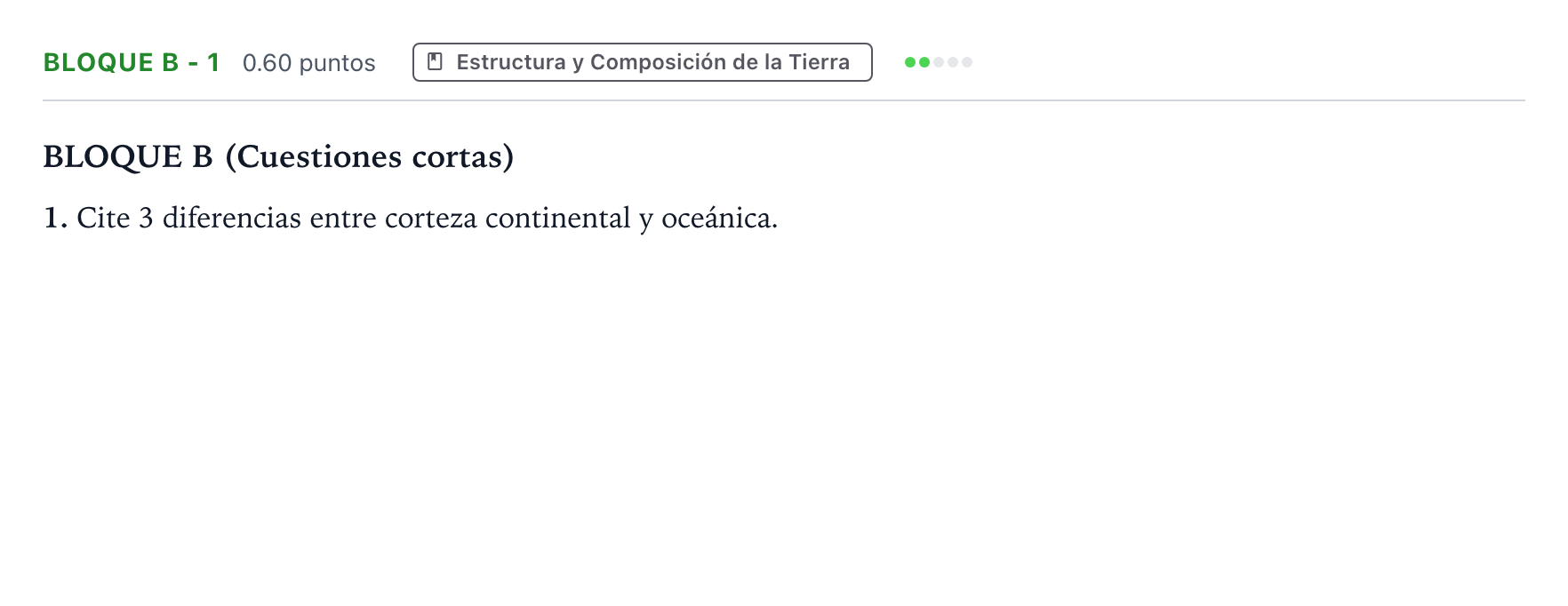 Enunciado: Bloque B - 1 · Geología PAU Andalucía Ordinaria Titular 2022