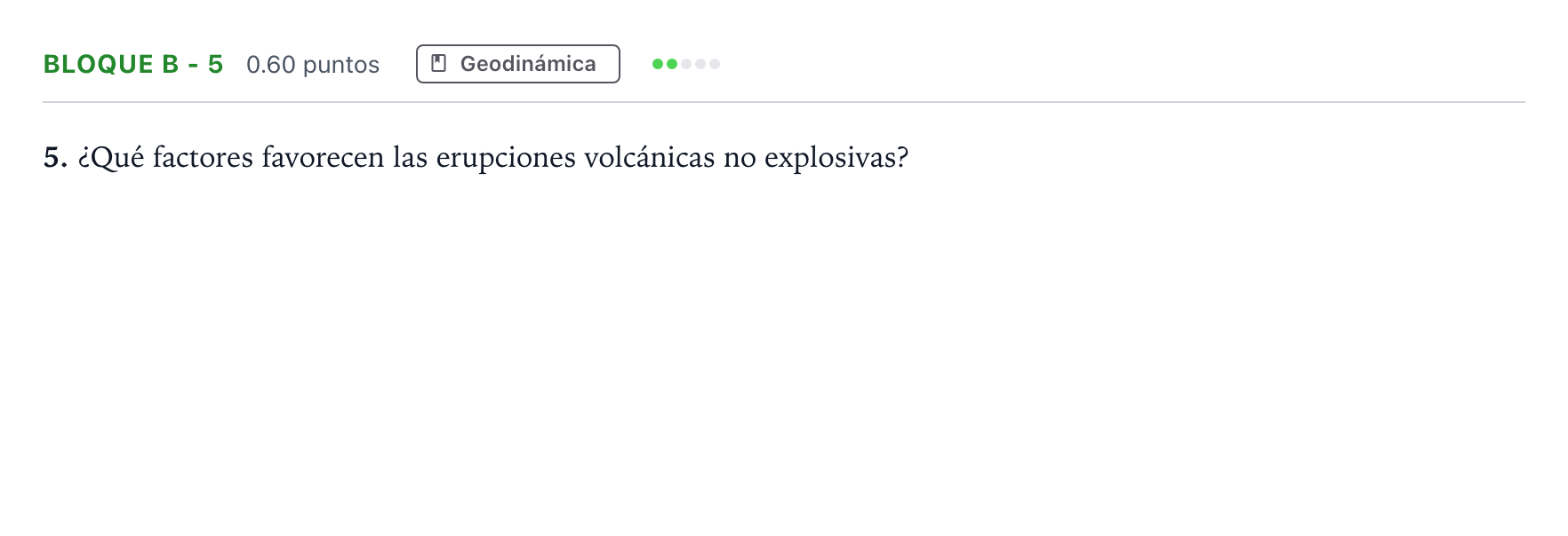 Enunciado: Bloque B - 5 · Geología PAU Andalucía Ordinaria Titular 2022