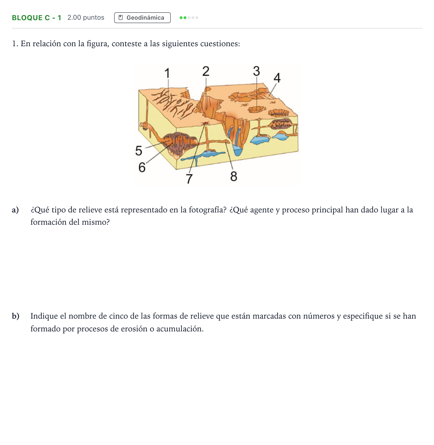 Enunciado: Bloque C - 1 · Geología PAU Andalucía Ordinaria Titular 2022