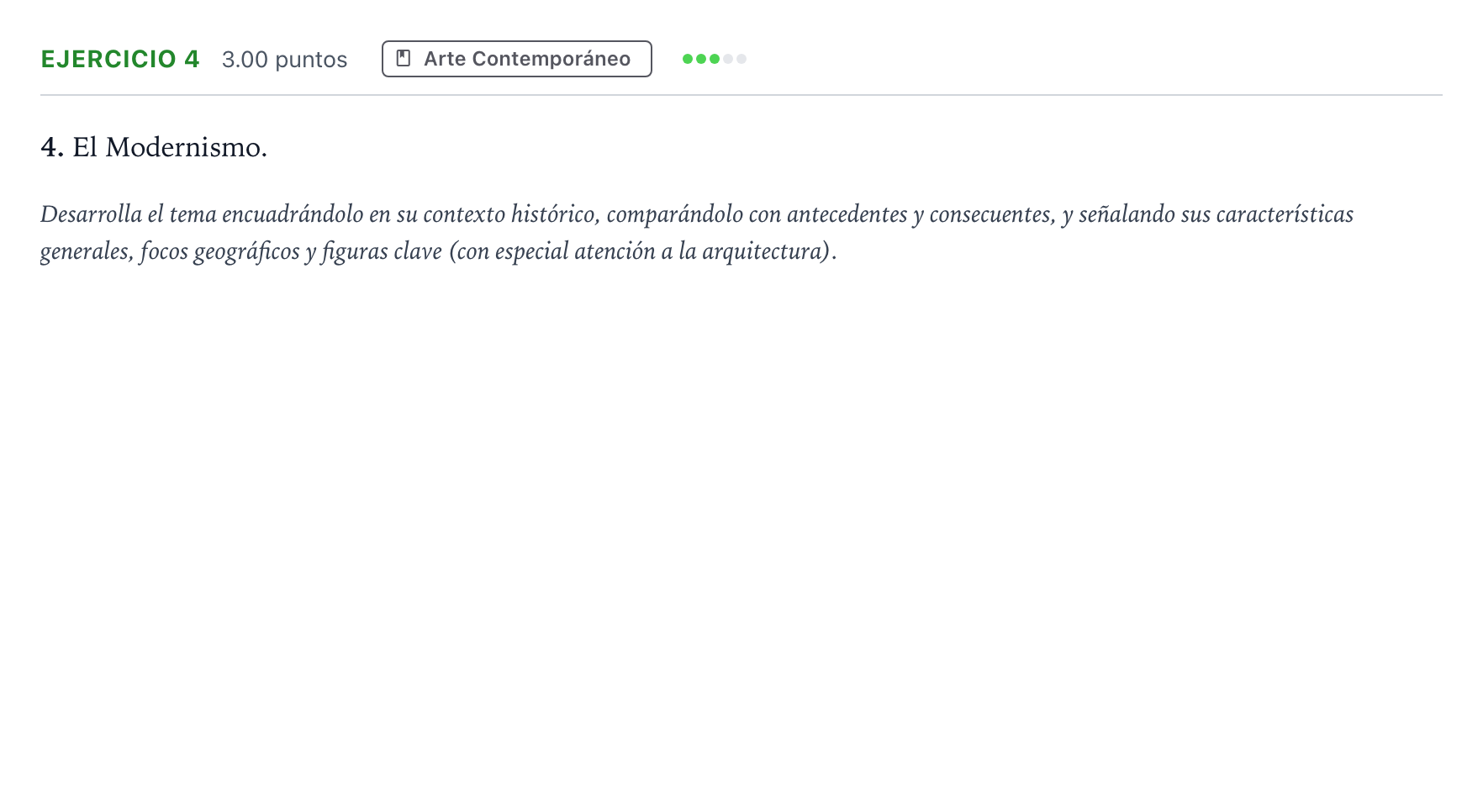 Enunciado: Problema 4 · Historia del Arte PAU Andalucía Extraordinaria Suplente 2022