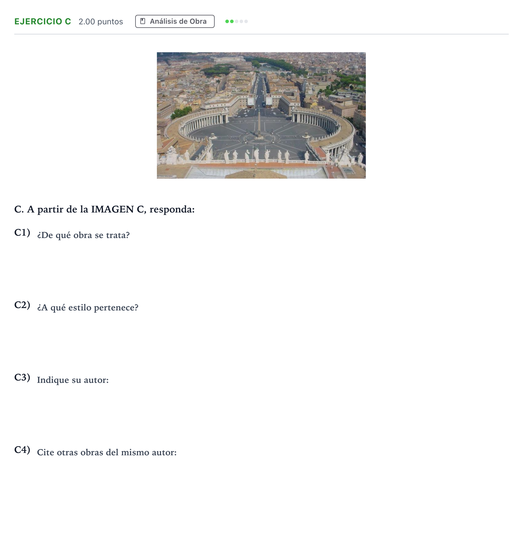 Enunciado: Ejercicio C · Historia del Arte PAU Andalucía Ordinaria Reserva 2022