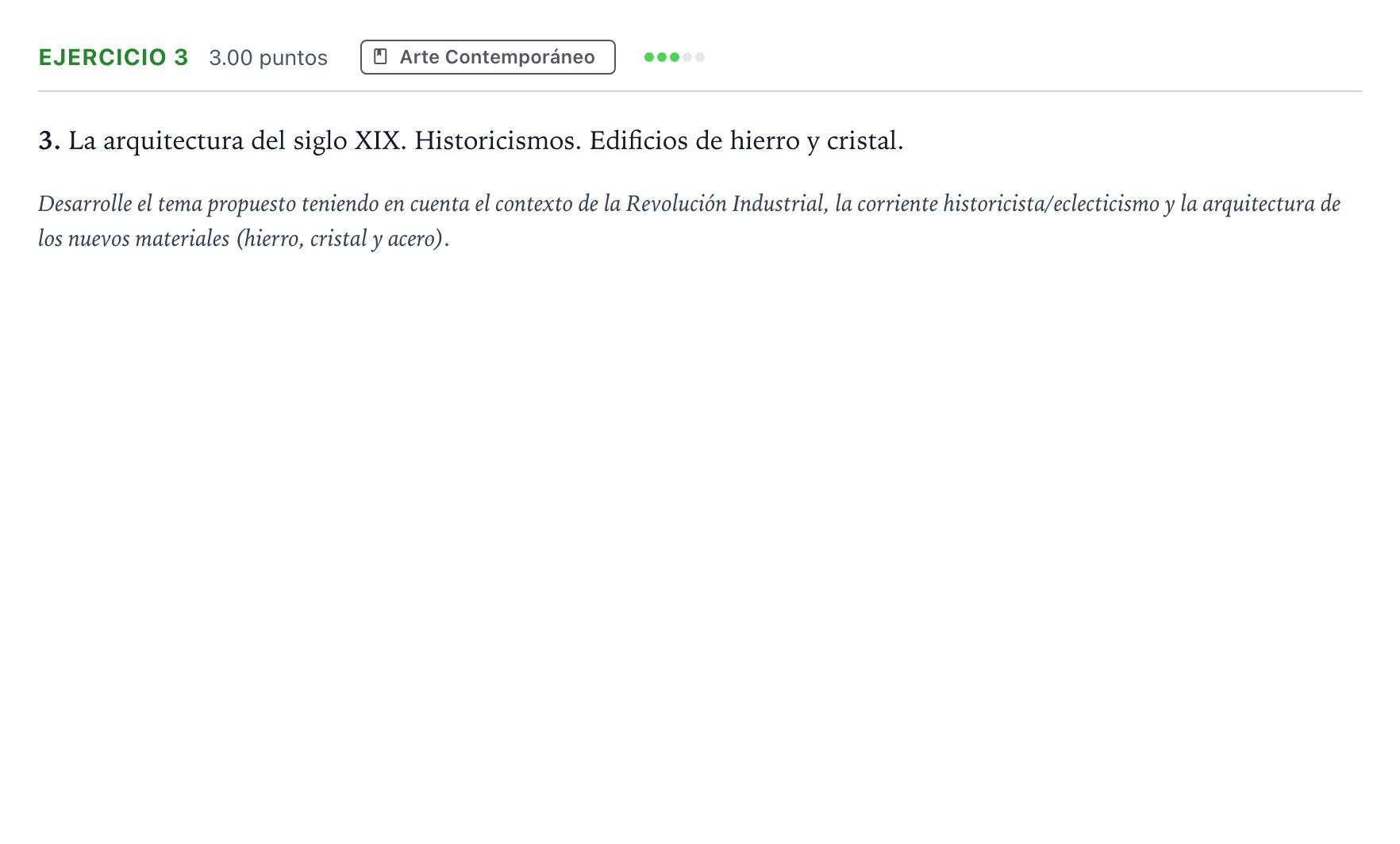 Enunciado: Problema 3 · Historia del Arte PAU Andalucía Ordinaria Titular 2022