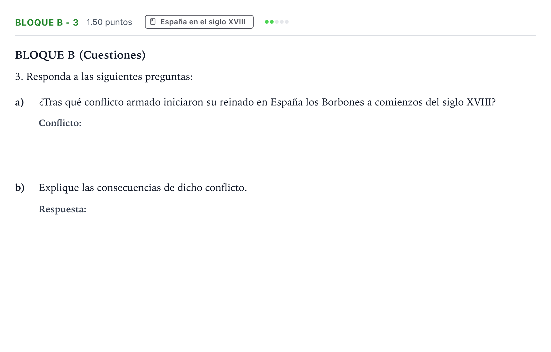 Enunciado: Bloque B - 3 · Historia de España PAU Andalucía Extraordinaria Suplente 2022