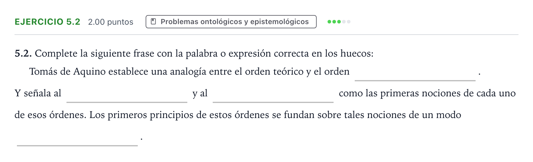 Enunciado: Ejercicio 5.2 · Historia de la Filosofía PAU Andalucía Extraordinaria Reserva 2022