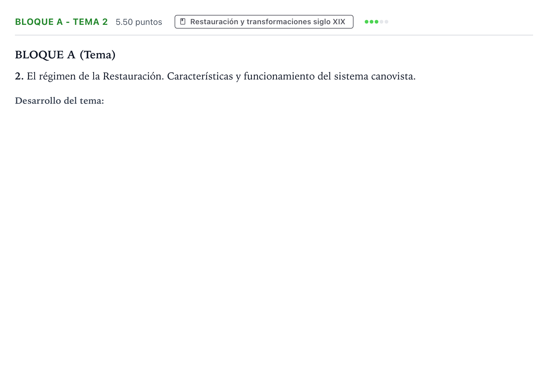 Enunciado: Bloque A - Tema 2 · Historia de España PAU Andalucía Ordinaria Reserva 2022