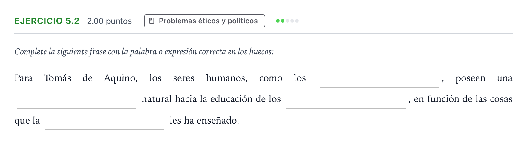 Enunciado: Ejercicio 5.2 · Historia de la Filosofía PAU Andalucía Extraordinaria Suplente 2022