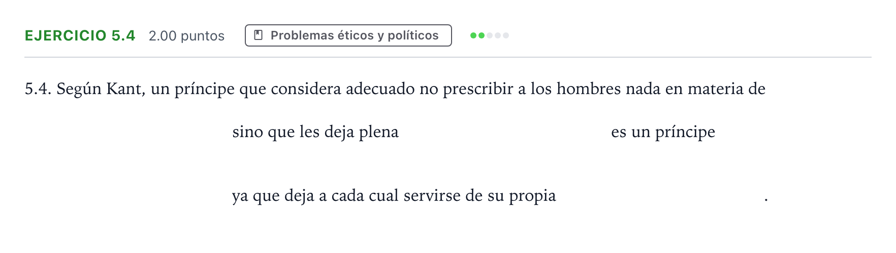Enunciado: Ejercicio 5.4 · Historia de la Filosofía PAU Andalucía Ordinaria Reserva 2022