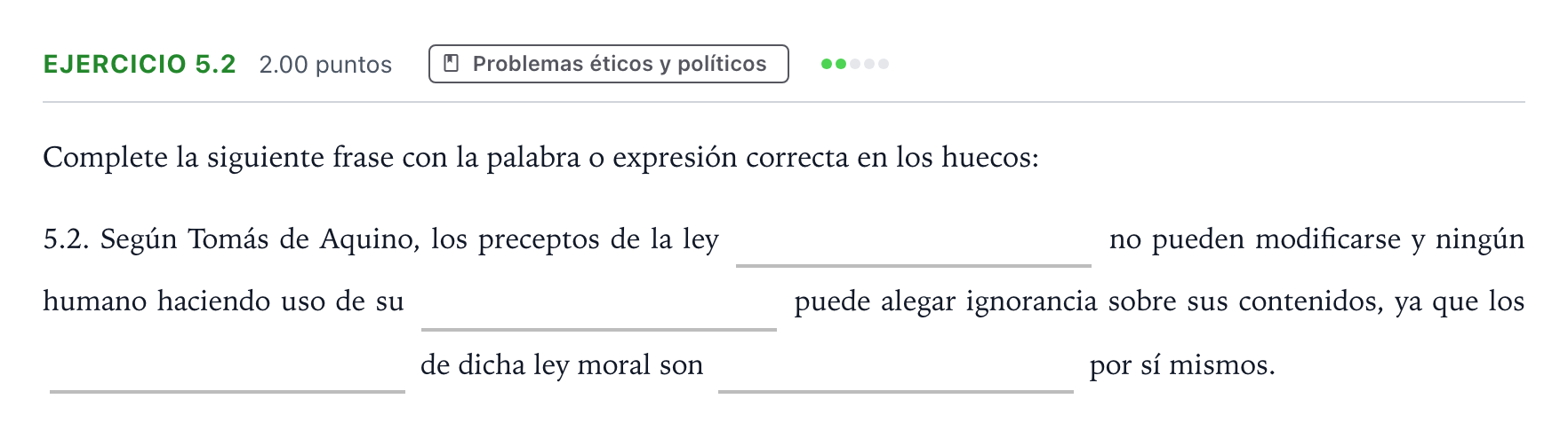 Enunciado: Ejercicio 5.2 · Historia de la Filosofía PAU Andalucía Ordinaria Titular 2022