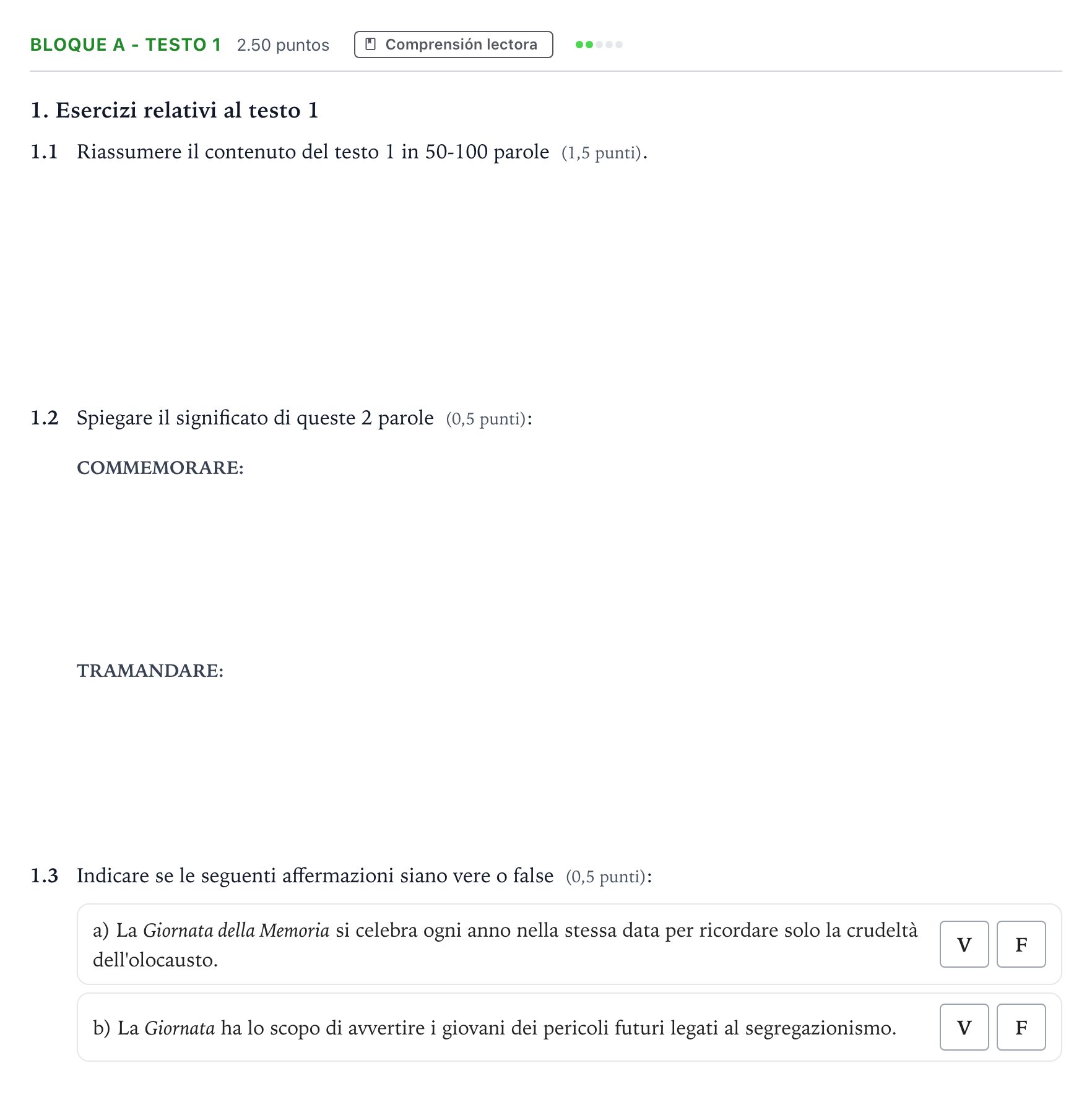 Enunciado: Bloque A - Testo 1 · Italiano PAU Andalucía Ordinaria Titular (Acceso) 2022