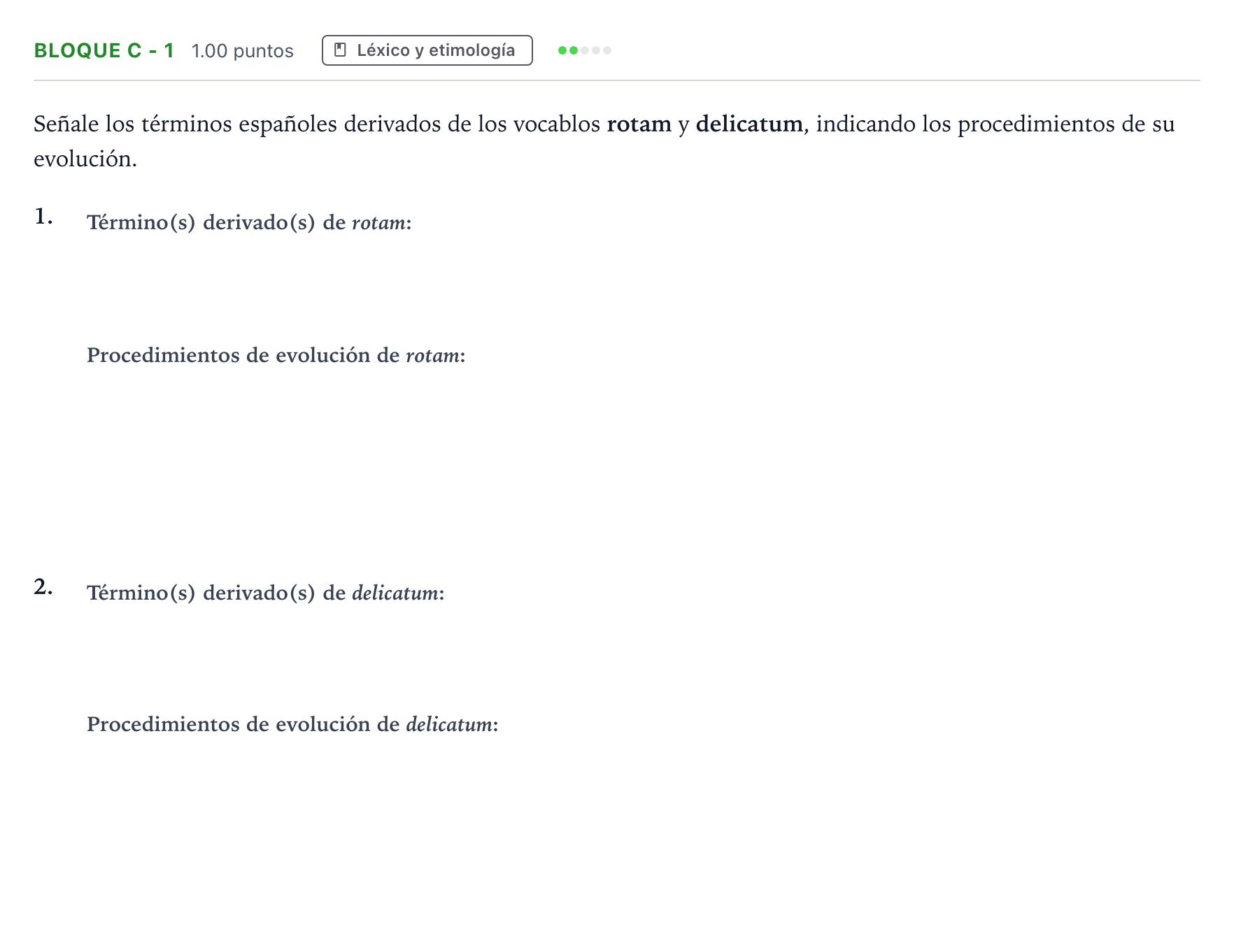 Enunciado: Bloque C - 1 · Latín II PAU Andalucía Ordinaria Reserva 2022