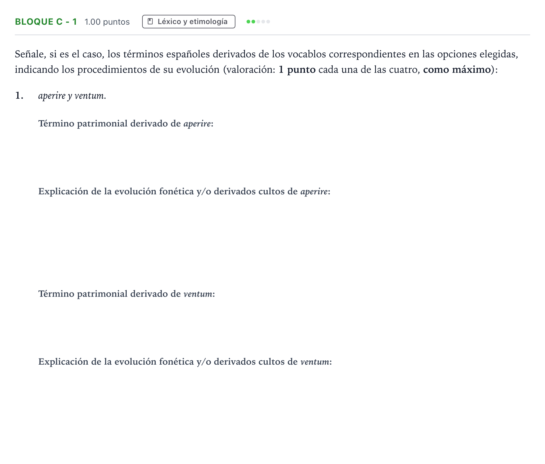 Enunciado: Bloque C - 1 · Latín II PAU Andalucía Ordinaria Suplente 2022