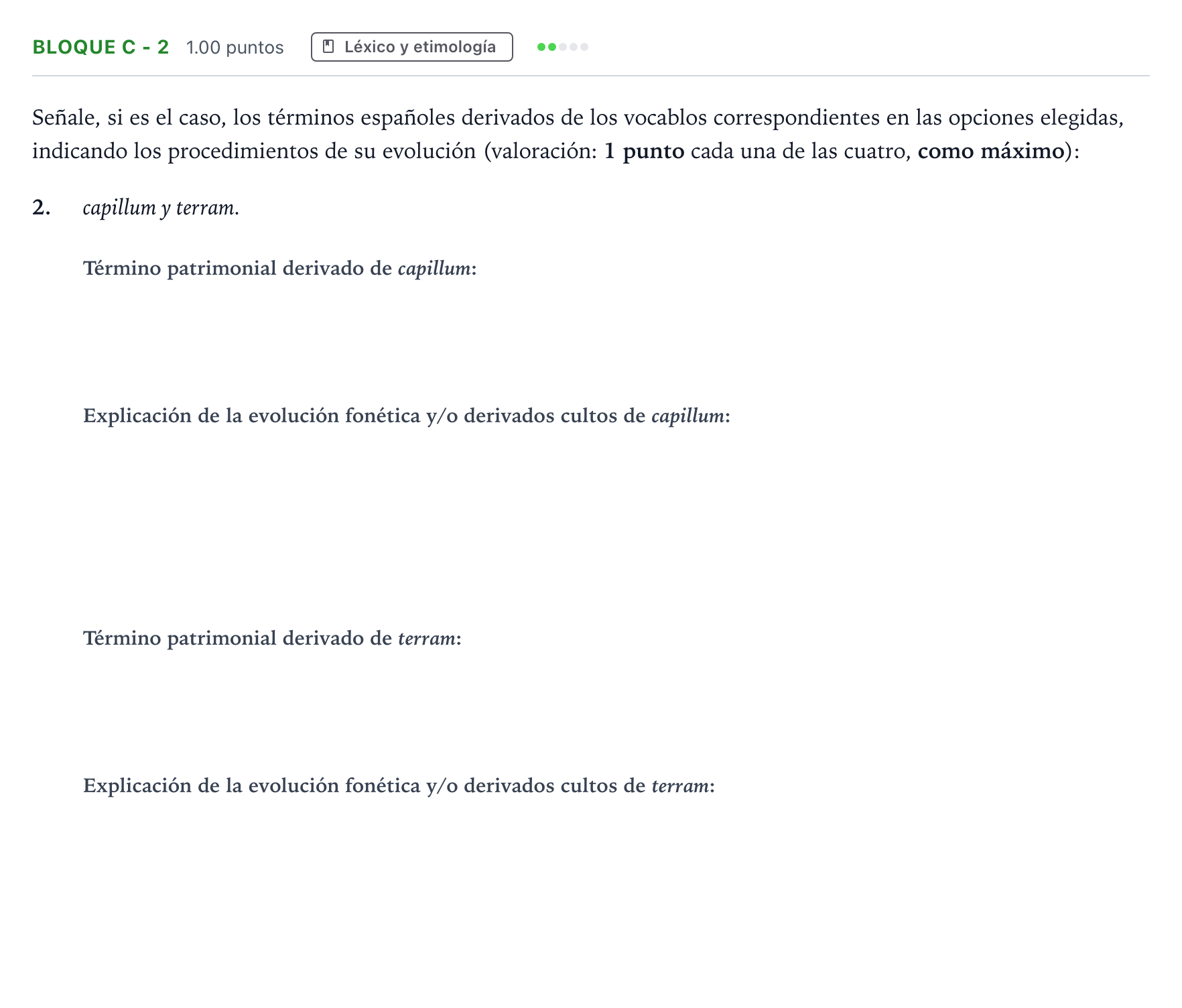Enunciado: Bloque C - 2 · Latín II PAU Andalucía Ordinaria Suplente 2022