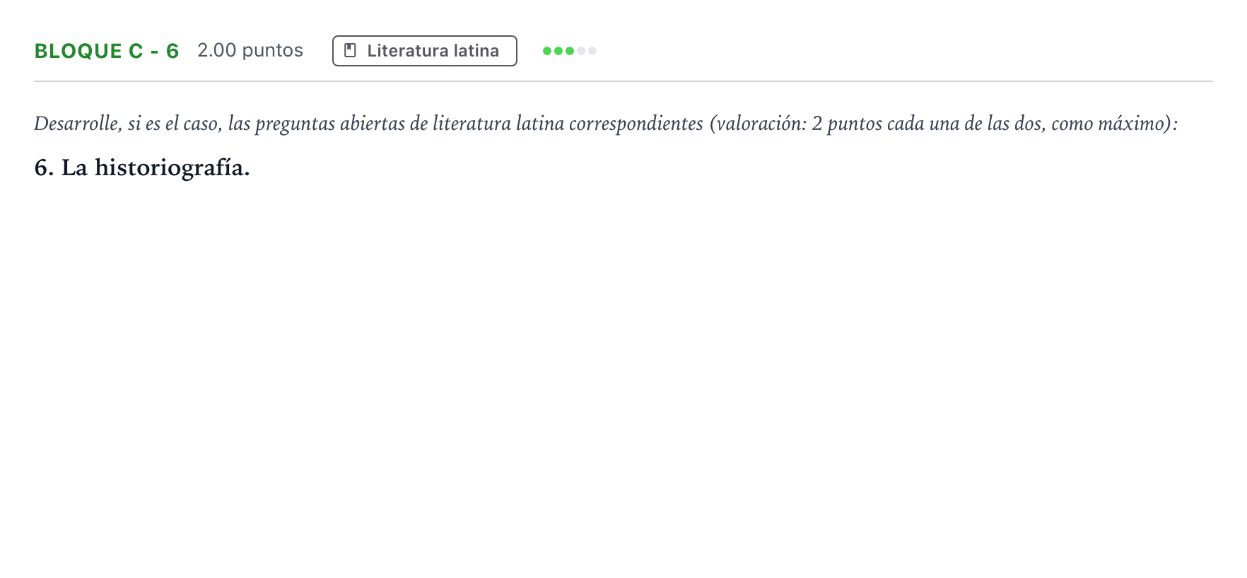 Enunciado: Bloque C - 6 · Latín II PAU Andalucía Ordinaria Suplente 2022