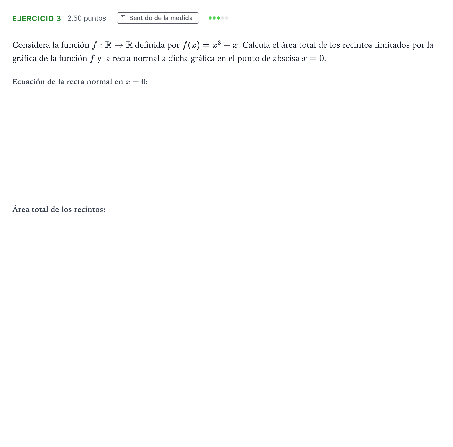 Enunciado: Ejercicio 3 · Matemáticas II PAU Andalucía Extraordinaria Reserva 2022
