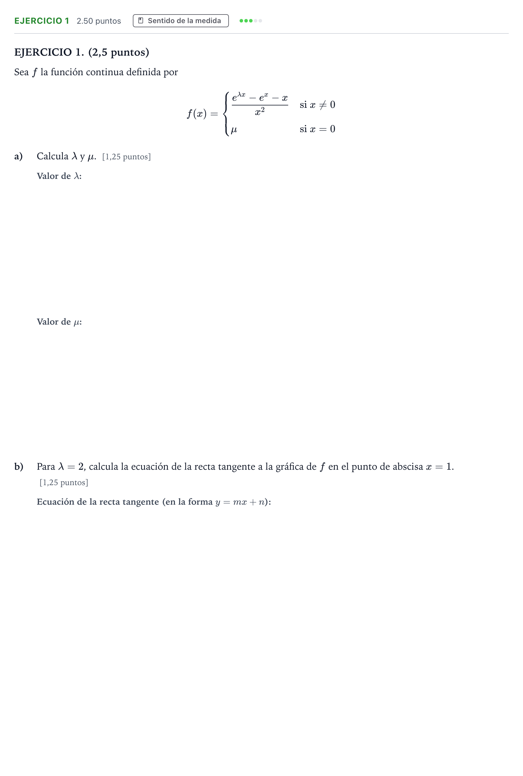 Enunciado: Ejercicio 1 · Matemáticas II PAU Andalucía Extraordinaria Suplente 2022